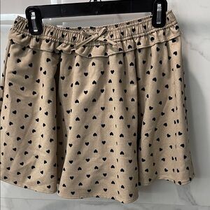 Zara Beige Skirt with Black Heart Design